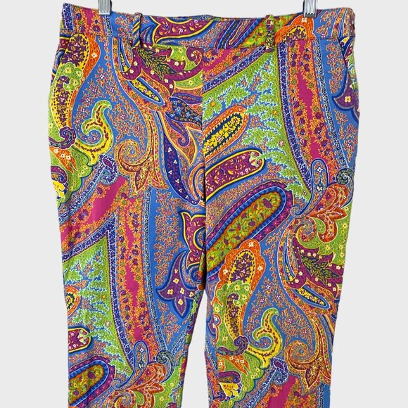 Lauren Ralph Lauren Paisley Rainbow Pants Women's Petite 6P Hippy Boho Woodstock - Picture 4 of 10